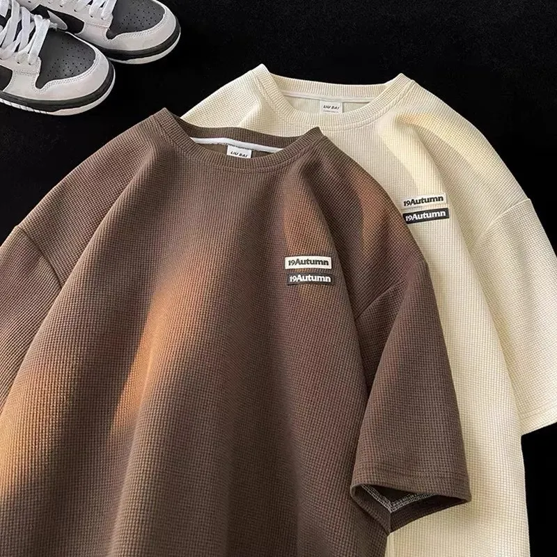 Ảnh ÁO THUN 19Autumn NAD Unisex Áo phông nam nữ tay lỡ oversize form rộng chất liệu cotton dệt tổ ong thoáng mát 4