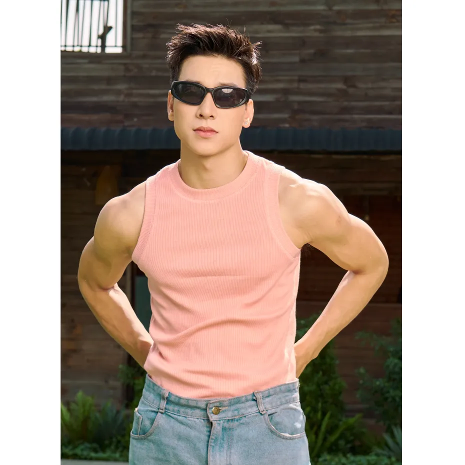 Ảnh Áo Thun Ba Lỗ Tank Top Nam Bo Cổ Tròn Đánh Bông Cotton Tăm Gân Tôn Dáng Thương Hiệu Mr Twins 2