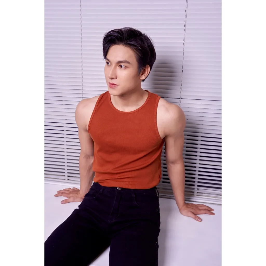 Ảnh Áo Thun Ba Lỗ Tank Top Nam Cổ Tròn Nhiều Màu Vải Cotton Tăm Gân Thương Hiệu Mr Twins 4