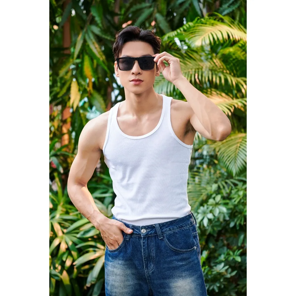 Ảnh Áo Thun Ba Lỗ Tank Top Nam Cổ Tròn SÂU Form Body Nhiều  Màu Vải Cotton Tăm Gân Thương Hiệu Mr Twins 3