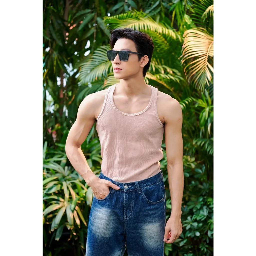 Ảnh Áo Thun Ba Lỗ Tank Top Nam Cổ Tròn SÂU Form Body Nhiều  Màu Vải Cotton Tăm Gân Thương Hiệu Mr Twins 4