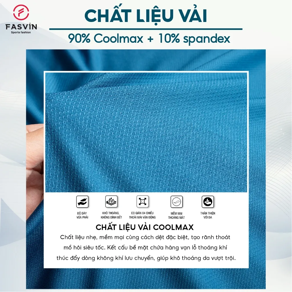Ảnh Áo Thun Ba Lỗ Thể Thao Nam Fasvin SN24630.HN Vải COOLMAX Co Giãn Mềm Mát Thoải Mái Vận Động 3