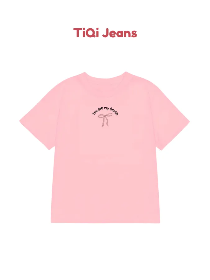 Ảnh Áo thun baby tee nơ nhiều màu cổ tròn tay ngắn TiQi Jeans A67 1