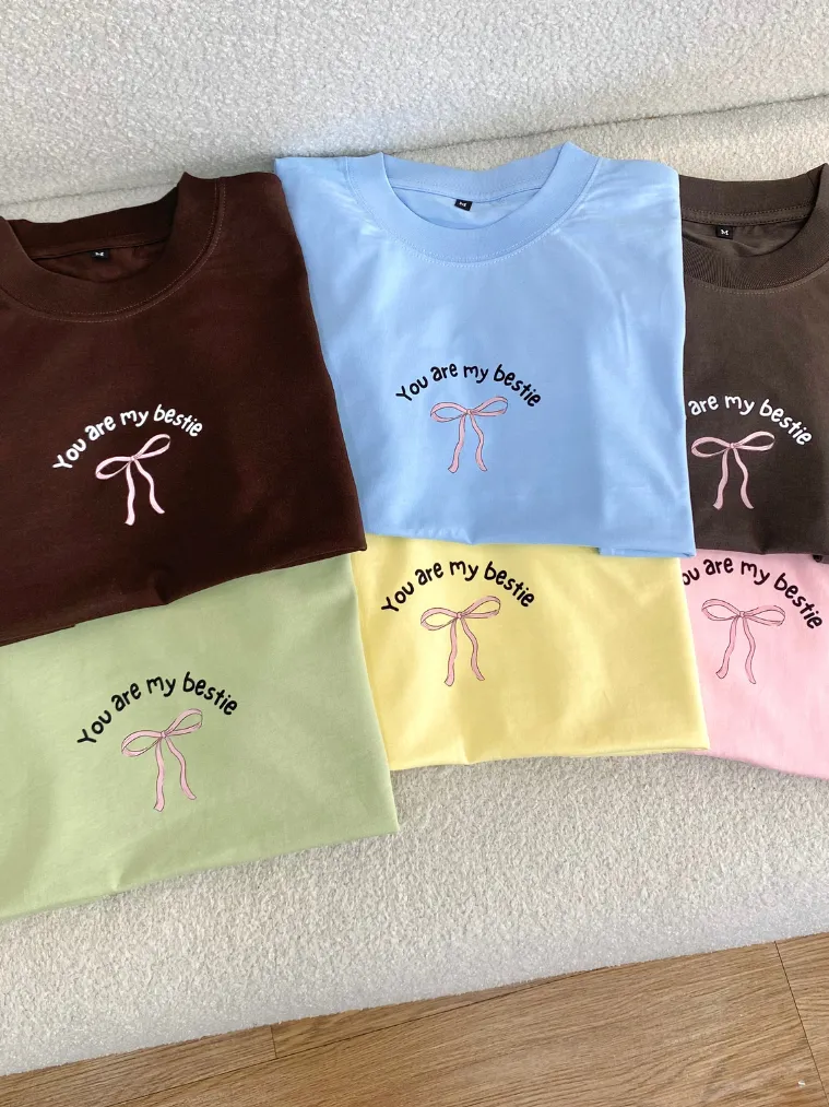 Ảnh Áo thun baby tee nơ nhiều màu cổ tròn tay ngắn TiQi Jeans A67 3