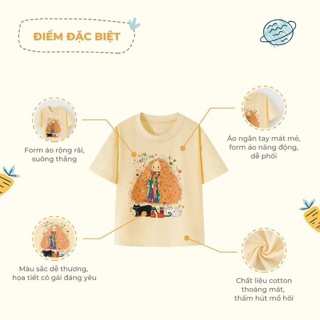 Ảnh Áo thun bé gái Rabity ngắn tay cotton hình sticth 92257 3