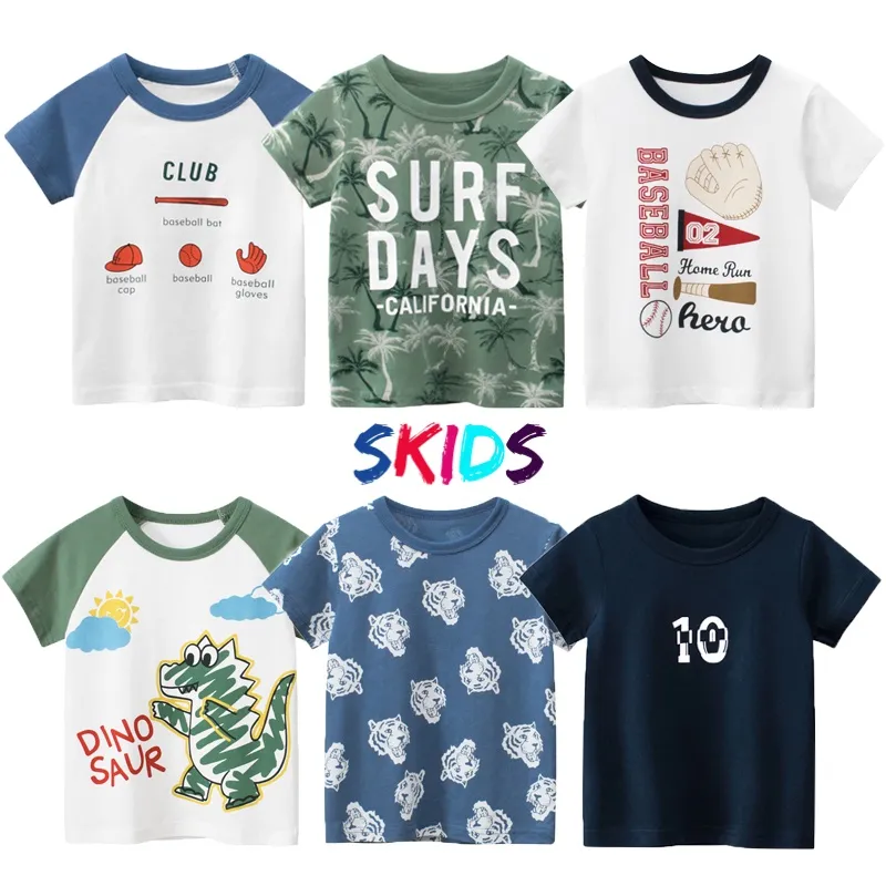 Ảnh Áo thun bé trai cộc tay mùa hè hàn quốc chất cotton cho trẻ em 2 đến 8 tuổi SKIDS 1