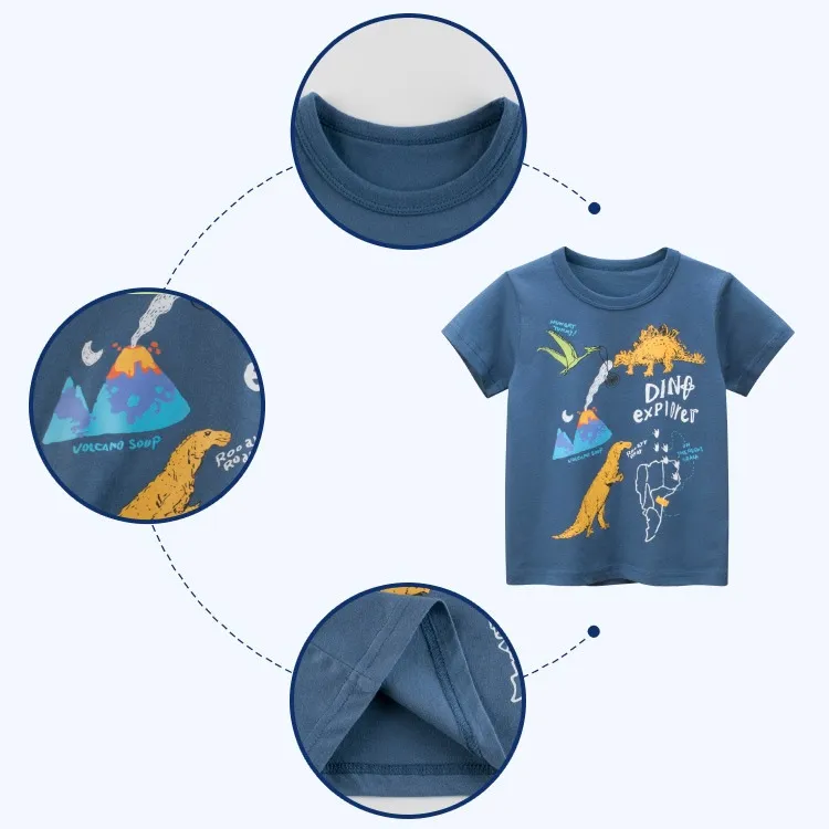 Ảnh Áo thun bé trai hàn quốc cộc tay mùa hè phông cotton thời trang trẻ em 2 đến 8 tuổi SKIDS 3