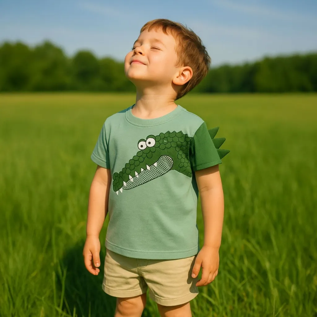Ảnh Áo thun bé trai ngắn tay 27Kids cộc nam vải cotton cho trẻ từ 2-10 tuổi BSTS3 2