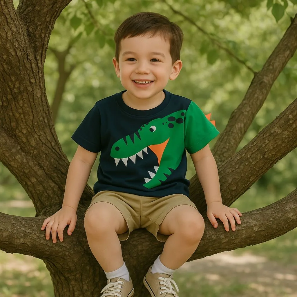Ảnh Áo thun bé trai ngắn tay 27Kids áo cộc nam vải Cotton cho trẻ từ 2-10 tuổi BSTS8 2