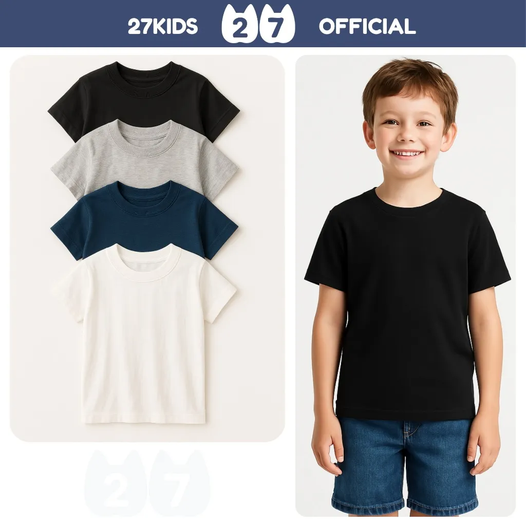 Ảnh Áo thun bé trai ngắn tay 27Kids cho trẻ từ 2-10 tuổi BSTS17 1