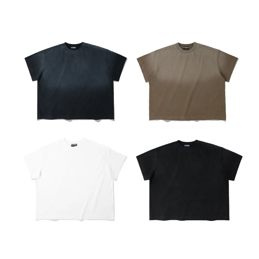 Ảnh Áo Thun Boxy DAPPERANDMORE Form Boxy Trơn 100% Cotton 250GSM - White/ Black 4