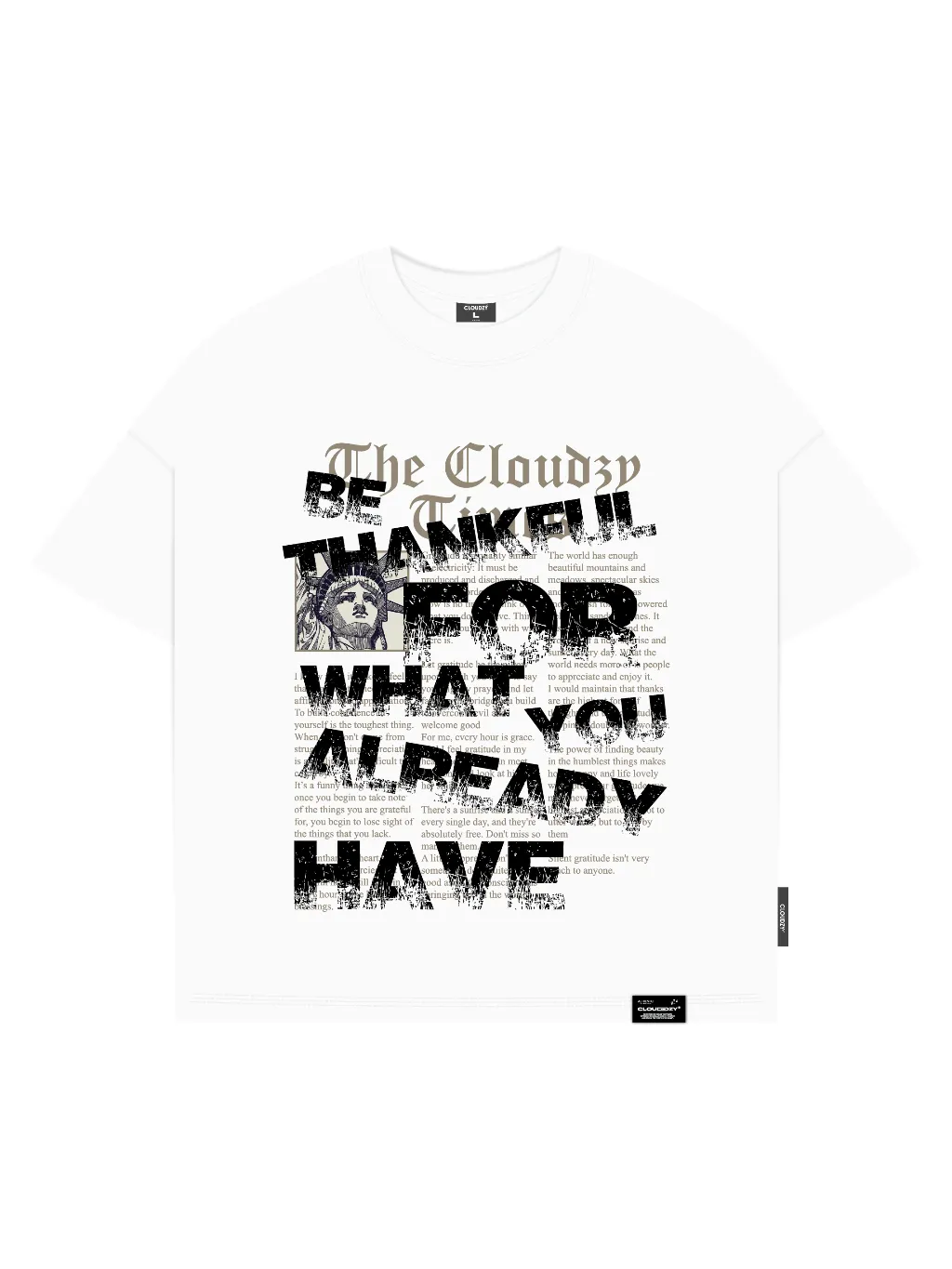 Ảnh Áo thun boxy nam local brand Cloudzy unisex phông tay lỡ nữ cotton phối màu form rộng boxy THANKFUL 1