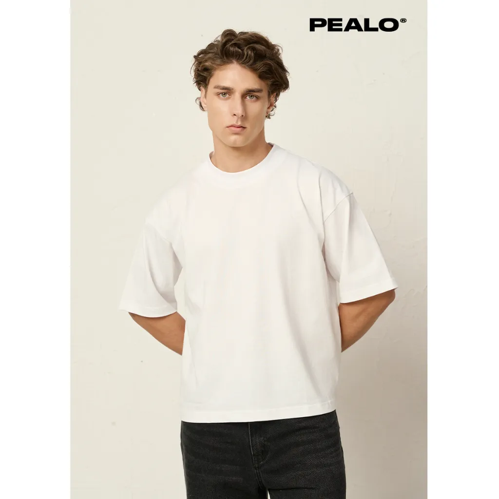 Ảnh Áo Thun Boxy nam nữ PEALO SS25 Chất Cotton đã xử bề mặt và co rút 260gms 1
