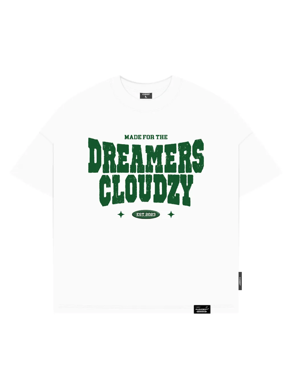 Ảnh Áo thun boxy tee local brand Cloudzy unisex phông tay lỡ nữ cotton phối màu form rộng boxy DREAMERS 2