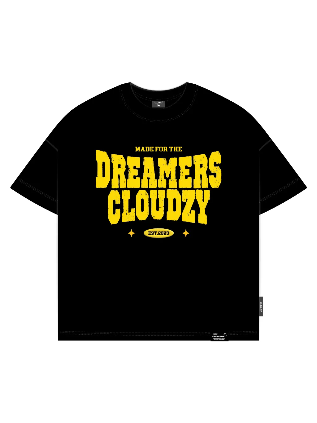 Ảnh Áo thun boxy tee local brand Cloudzy unisex phông tay lỡ nữ cotton phối màu form rộng boxy DREAMERS 4