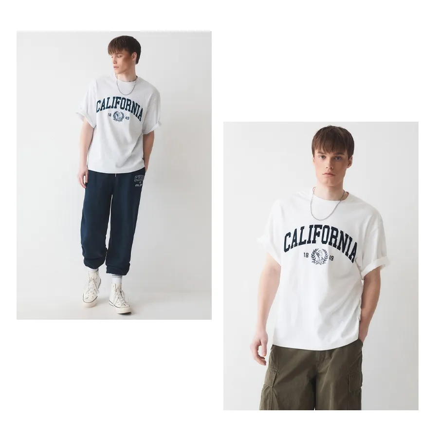 Ảnh Áo Thun California Letter Short Sleeve T-shirt Unisex Style | WHRAE2324U / WHRAE3724U 3