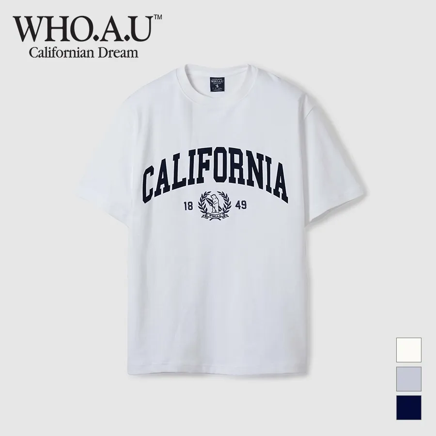Ảnh Áo Thun California Letter Short Sleeve T-shirt Unisex Style | WHRAE2324U / WHRAE3724U 4
