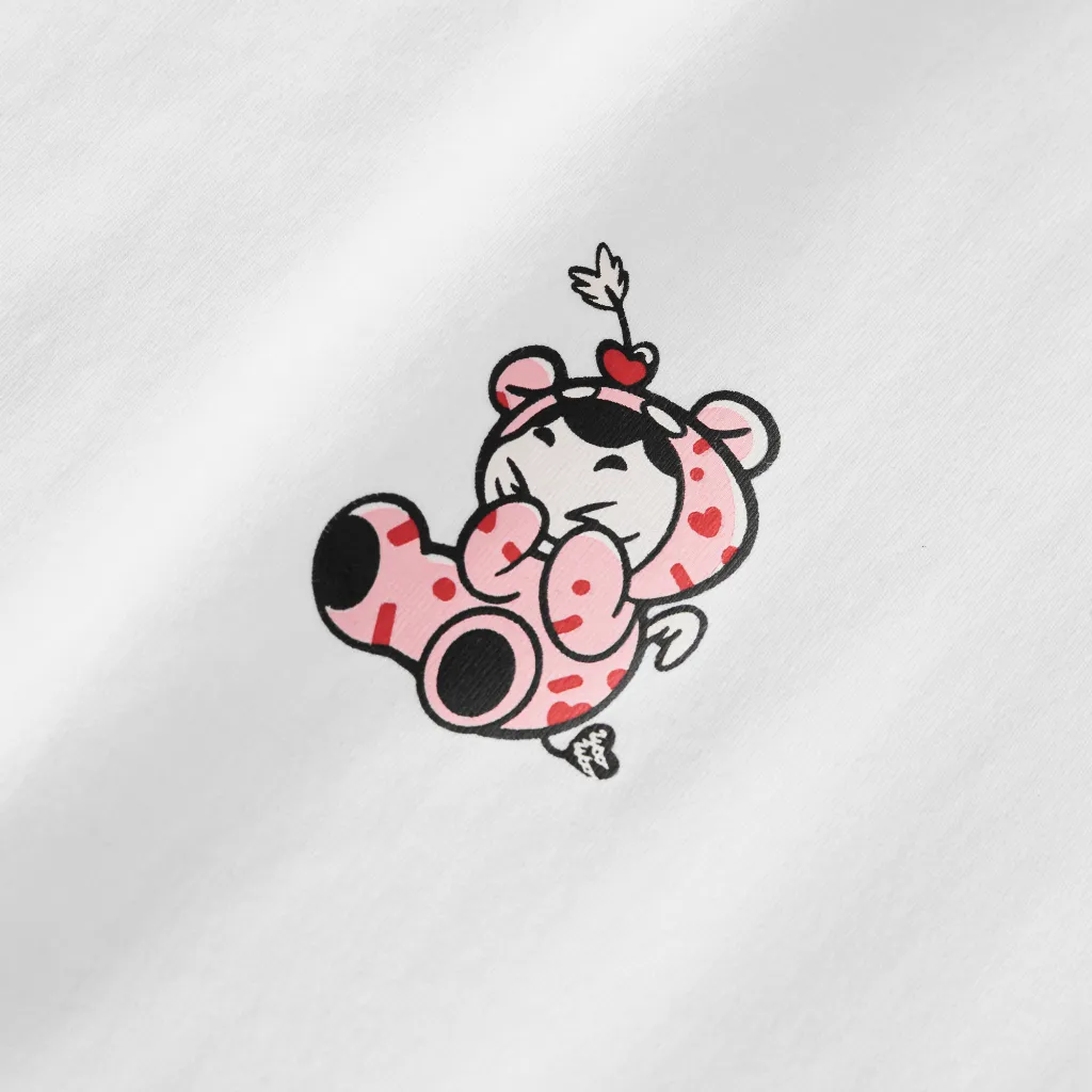 Ảnh Áo Thun Cặp Đôi LoveTeddy Trái Tim Brand TSUN Chính Hãng, Trắng/Đen, Nam/Nữ,  Form Rộng, Oversize, Bigsize, Localbrand 3