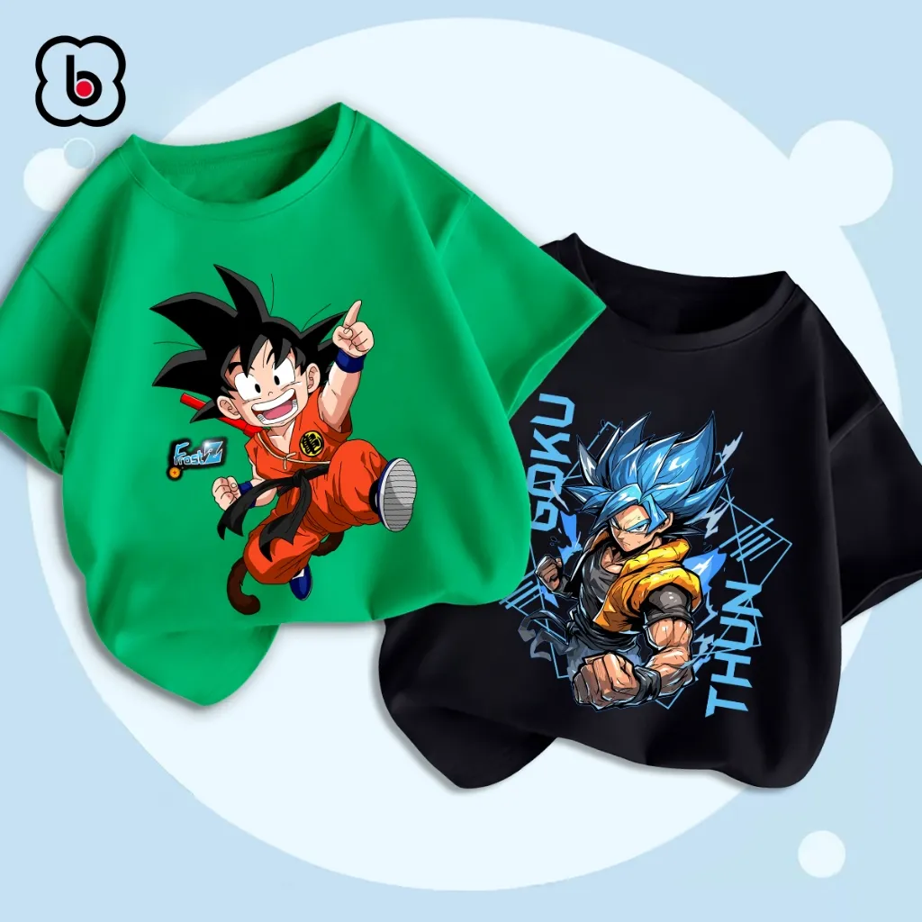 Ảnh Áo thun cho bé trai BabyloveGO áo phông cộc tay cho bé chất thun cotton mềm mịn in hình anime Dragon Ball 4