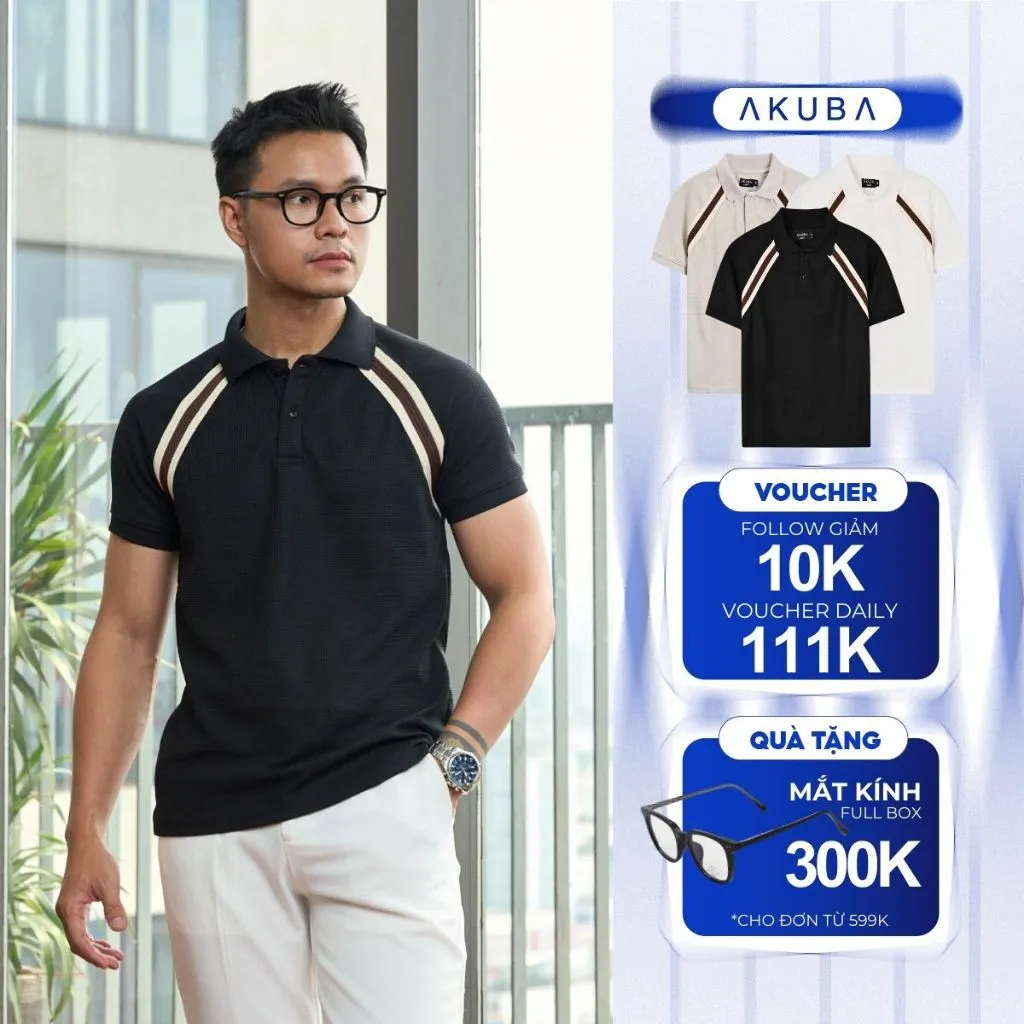 Ảnh Áo Thun Cổ Polo AKUBA Form Slimfit Chất Vải Cotton Mềm Mịn Thoáng Khí Thoáng Mát |  01HE1137 1