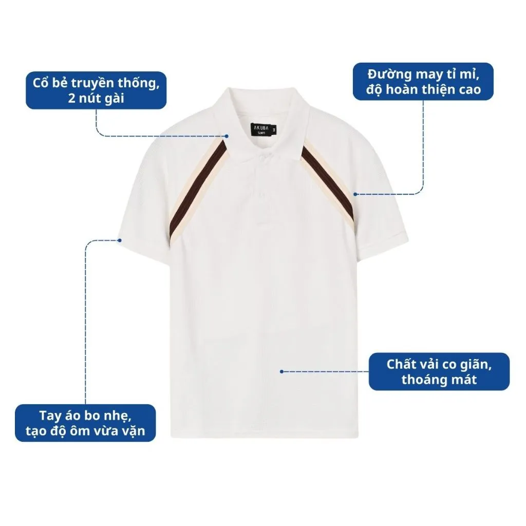 Ảnh Áo Thun Cổ Polo AKUBA Form Slimfit Chất Vải Cotton Mềm Mịn Thoáng Khí Thoáng Mát |  01HE1137 2