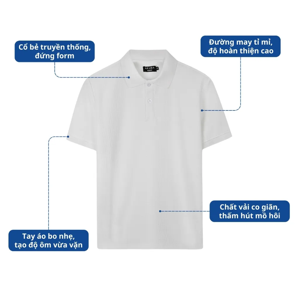 Ảnh Áo Thun Cổ Polo AKUBA Form Slimfit Chất Vải Cotton Mềm Mịn Thoáng Khí Thoáng Mát | 01HE1055 2