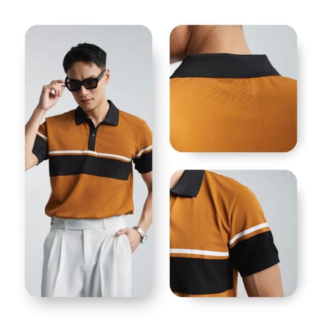 Ảnh Áo Thun Cổ Polo AKUBA form Slimfit vải cotton cá sấu cao cấp thoáng mát kiểu dáng hiện đại | 01J0761 2
