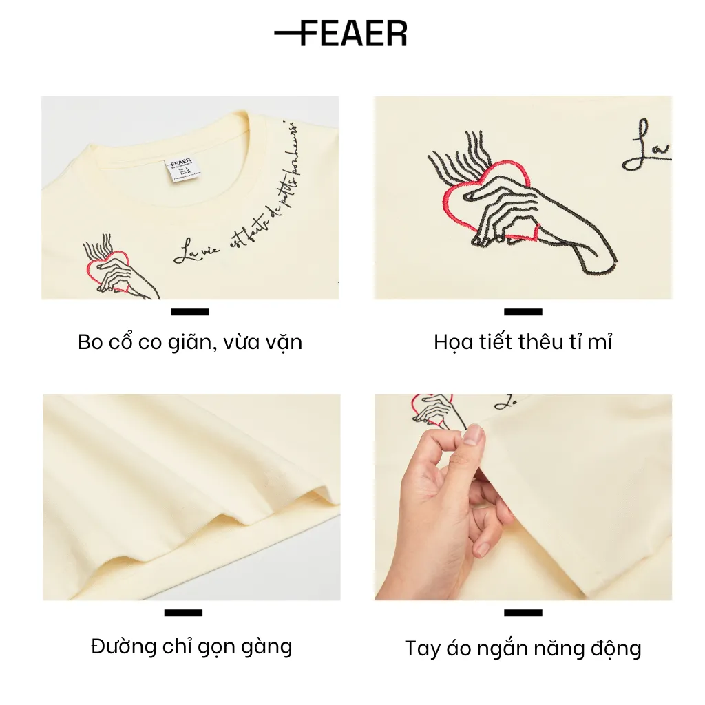 Ảnh Áo thun cổ tròn POKER chất liệu cotton, thấm hút mồ hôi, thoáng mát, chuẩn form - FEAER 4