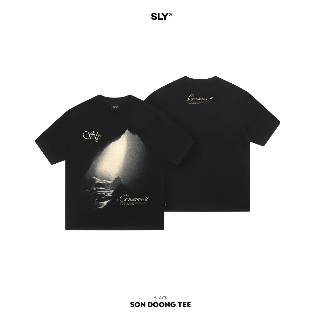 Ảnh Áo thun cổ tròn SLY Son Doong màu đen 1