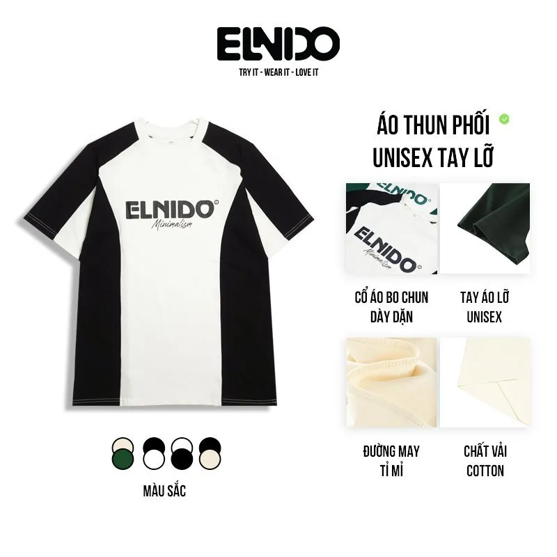 Ảnh Áo Thun Cổ Tròn và Polo Nam Nhiều Màu Vải Co Giãn 4 Chiều Thoáng Mát Form Suông Unisex ELNIDO 3