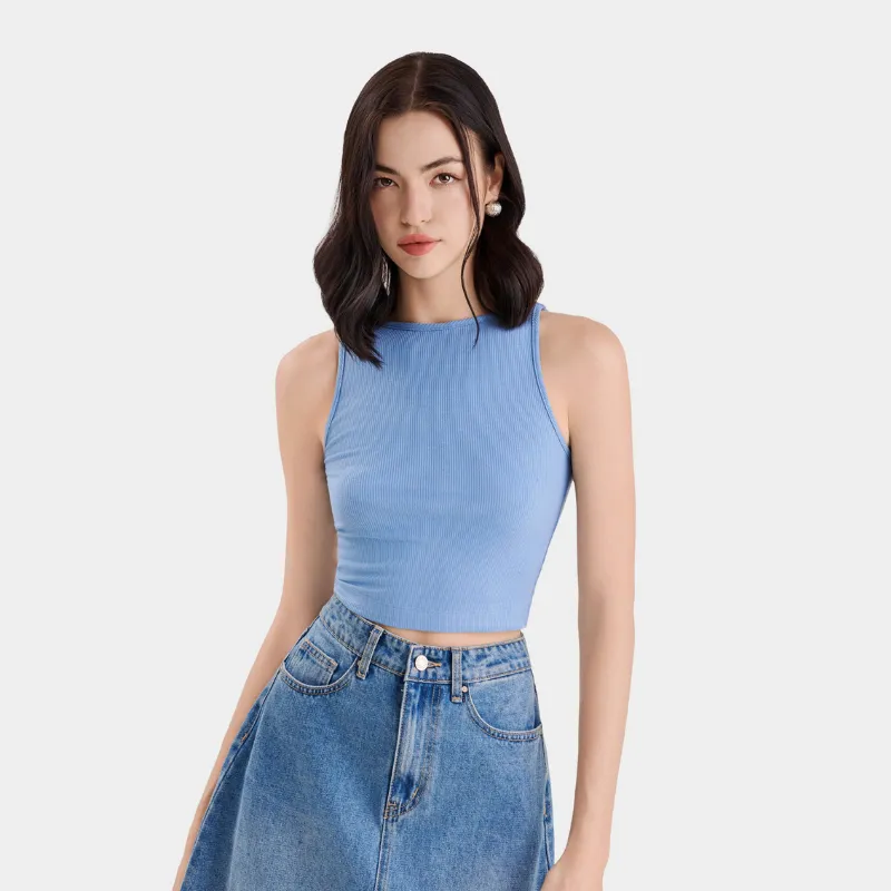 Ảnh Áo thun croptop nữ MARC FASHION 3 lỗ cổ thuyền FALH061722 2