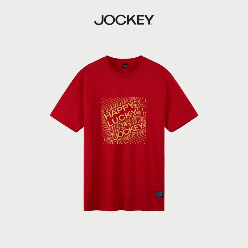 Ảnh Áo thun đỏ T-shirt Jockey cotton Happy Lucky - J4101 1