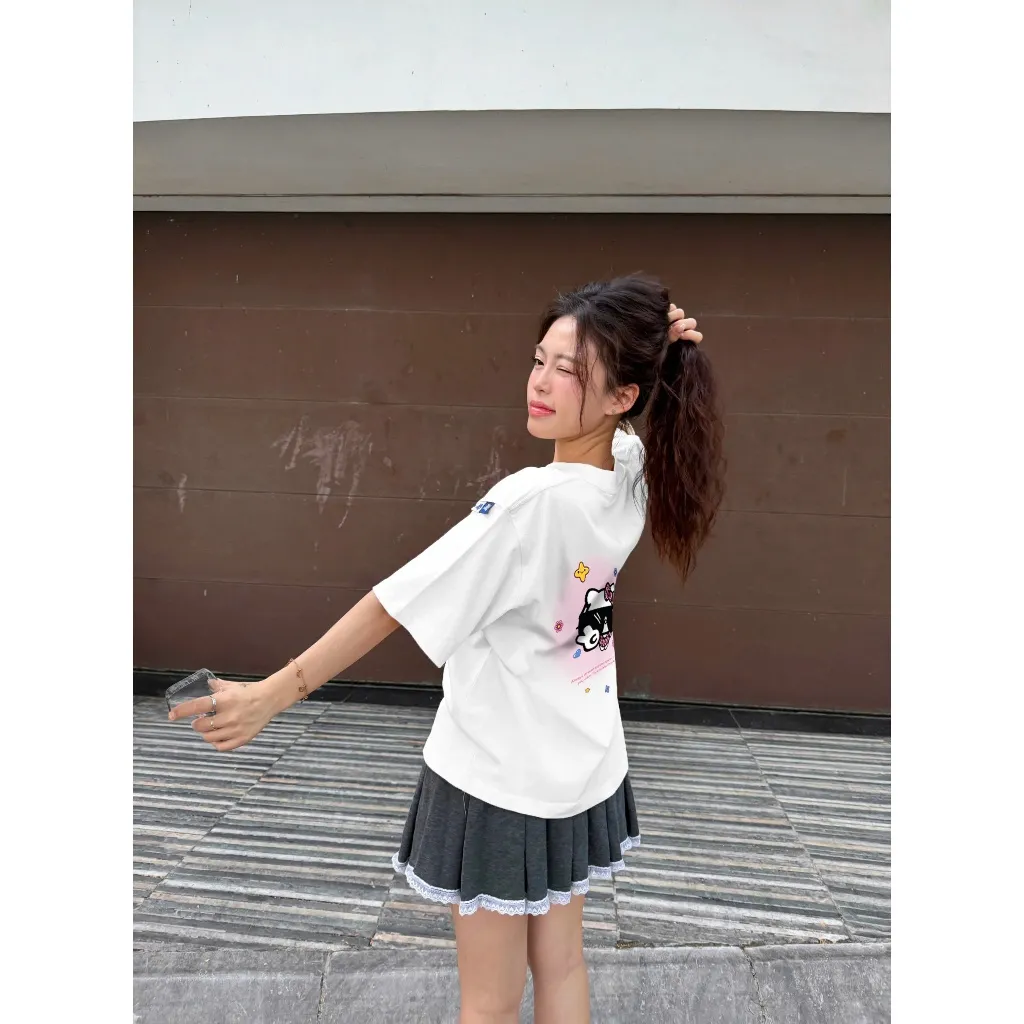 Ảnh Áo thun FIDE HelloKitty phông unisex form rộng local brand nam nữ cổ tròn oversize - AT151 4