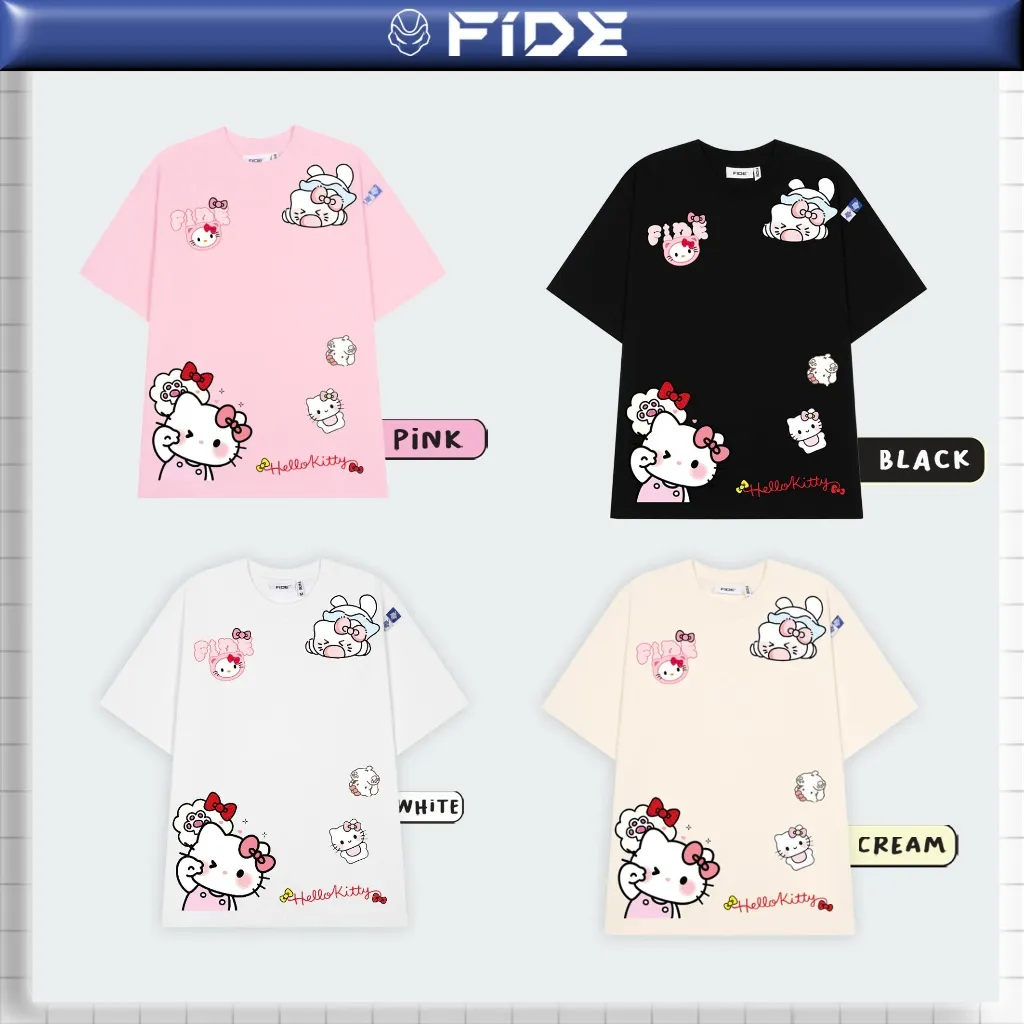 Ảnh Áo thun FIDE KittyCat phông unisex form rộng local brand nam nữ cổ tròn oversize - AT149 2