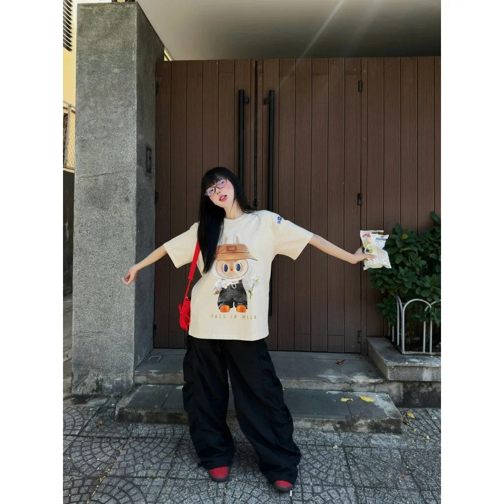 Ảnh Áo thun FIDE LABUBU phông unisex form rộng local brand nam nữ cổ tròn oversize - AT75 3