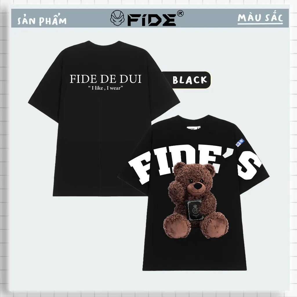 Ảnh Áo thun FIDE TEDDY phông unisex form rộng local brand nam nữ cổ tròn oversize - AT109 4