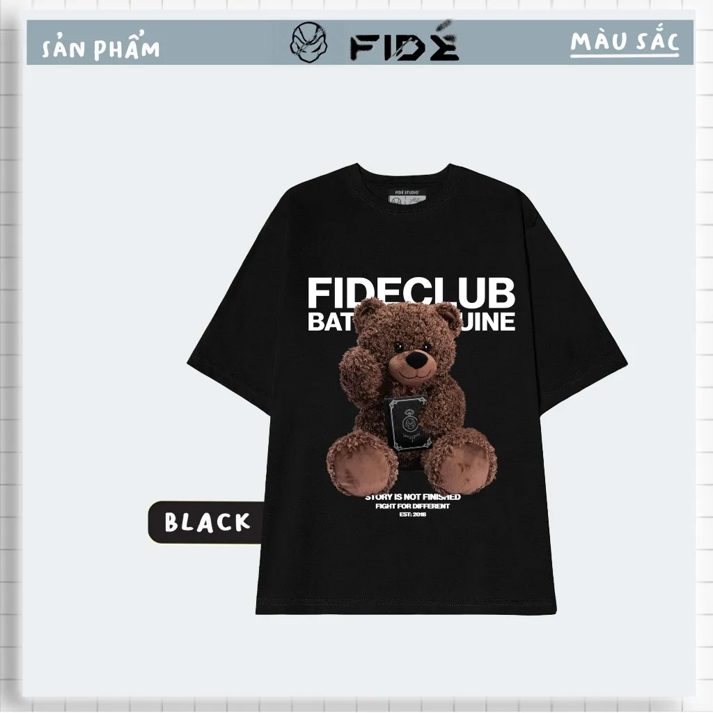 Ảnh Áo thun FIDE unisex nam nữ form rộng cổ tròn GẤU JOKER 3