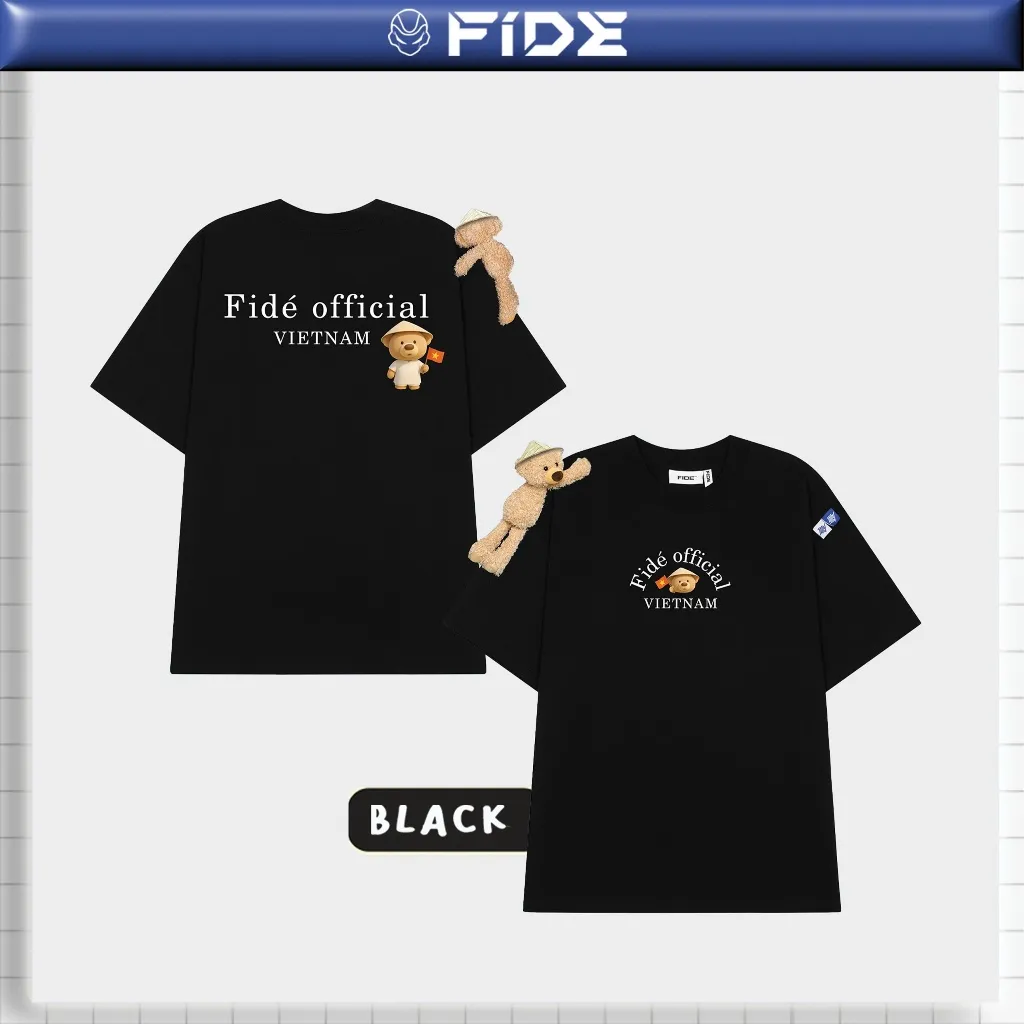 Ảnh Áo thun FIDE Việt Nam JoyBear phông unisex form rộng local brand nam nữ cổ tròn oversize - AT169(Tặng gấu) 3