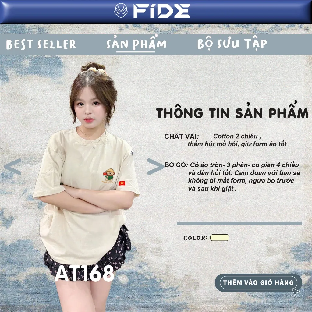 Ảnh Áo thun FIDE Việt Nam phông unisex form rộng local brand nam nữ cổ tròn oversize - AT168 2