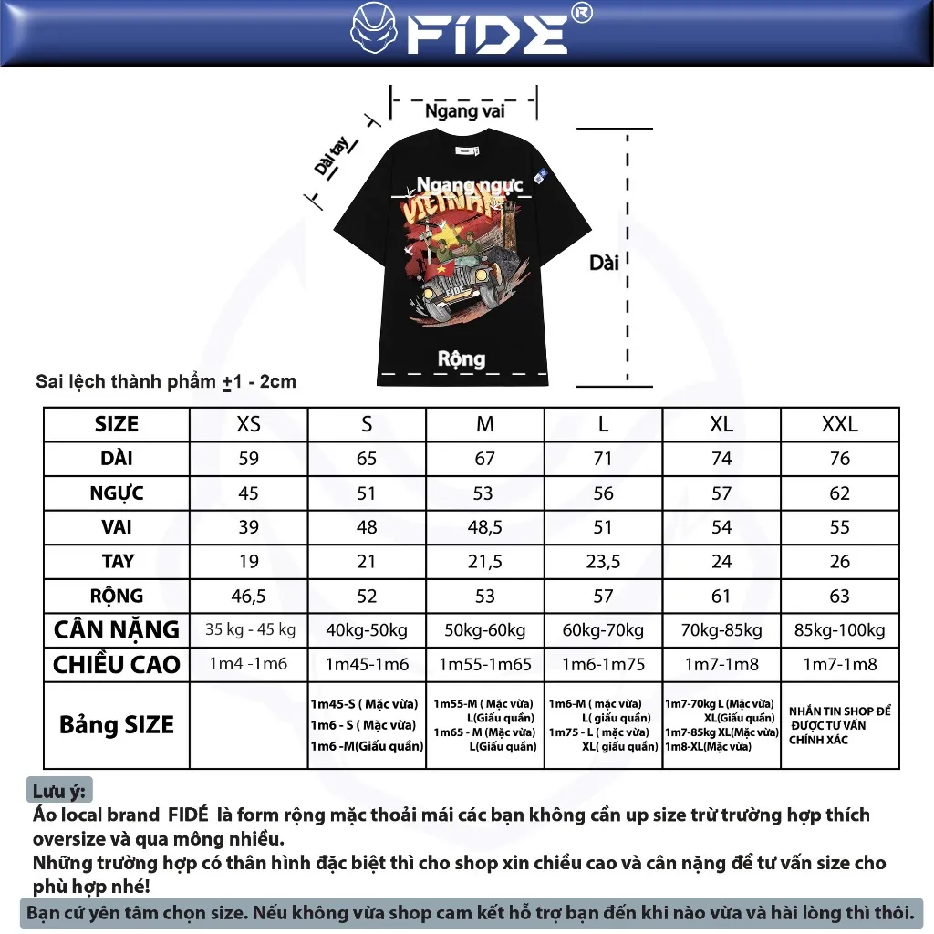 Ảnh Áo thun FIDE Việt Nam phông unisex form rộng local brand nam nữ cổ tròn oversize - AT167 3