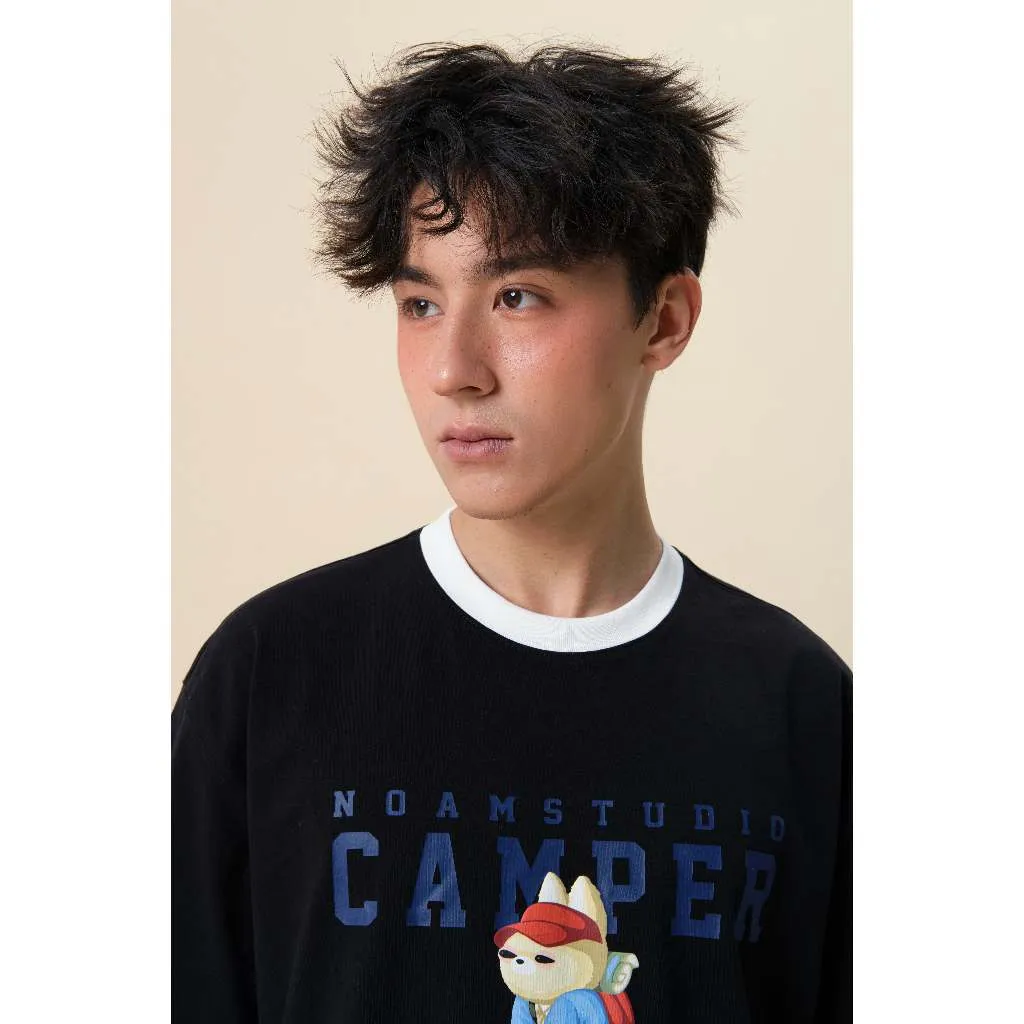 Ảnh Áo thun Form rộng NOAM Camper Unisex 100% Cotton - Màu đen/trắng 4