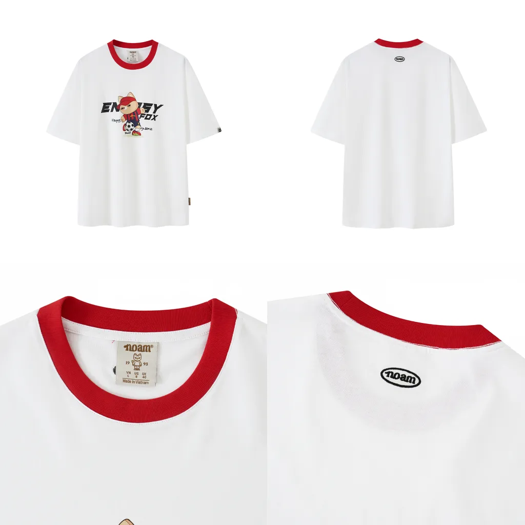 Ảnh Áo thun Form rộng NOAM Nafox Playmaker Unisex 100% Cotton - Màu đen/trắng/be 3