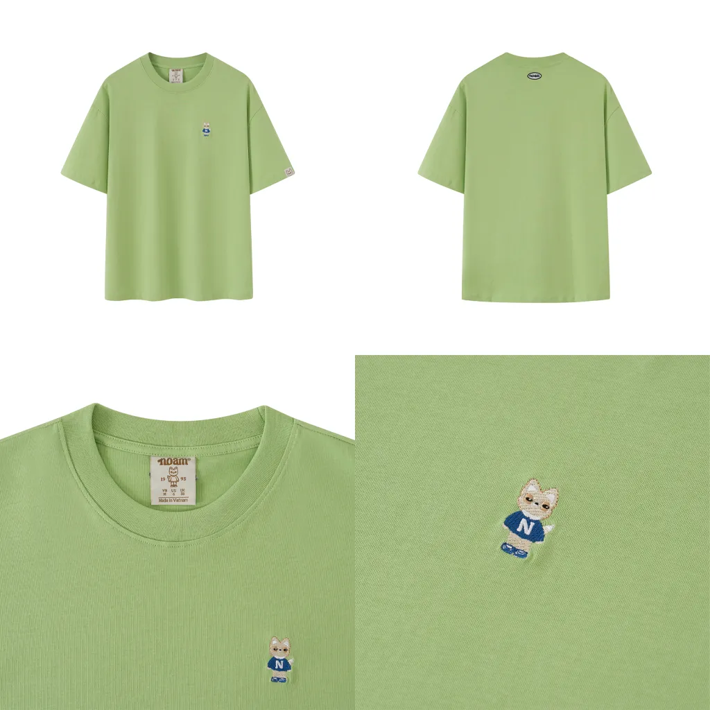Ảnh Áo thun Form rộng NOAM Teeny Homie Unisex 100% Cotton - Màu Hồng/Xanh lá/Xanh dương/Tím/Be 2