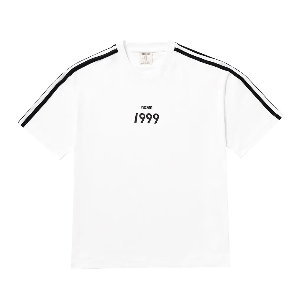 Ảnh Áo thun Form rộng NOAM Triple Stripes Unisex 100% Cotton - Màu đen/trắng/xanh 2