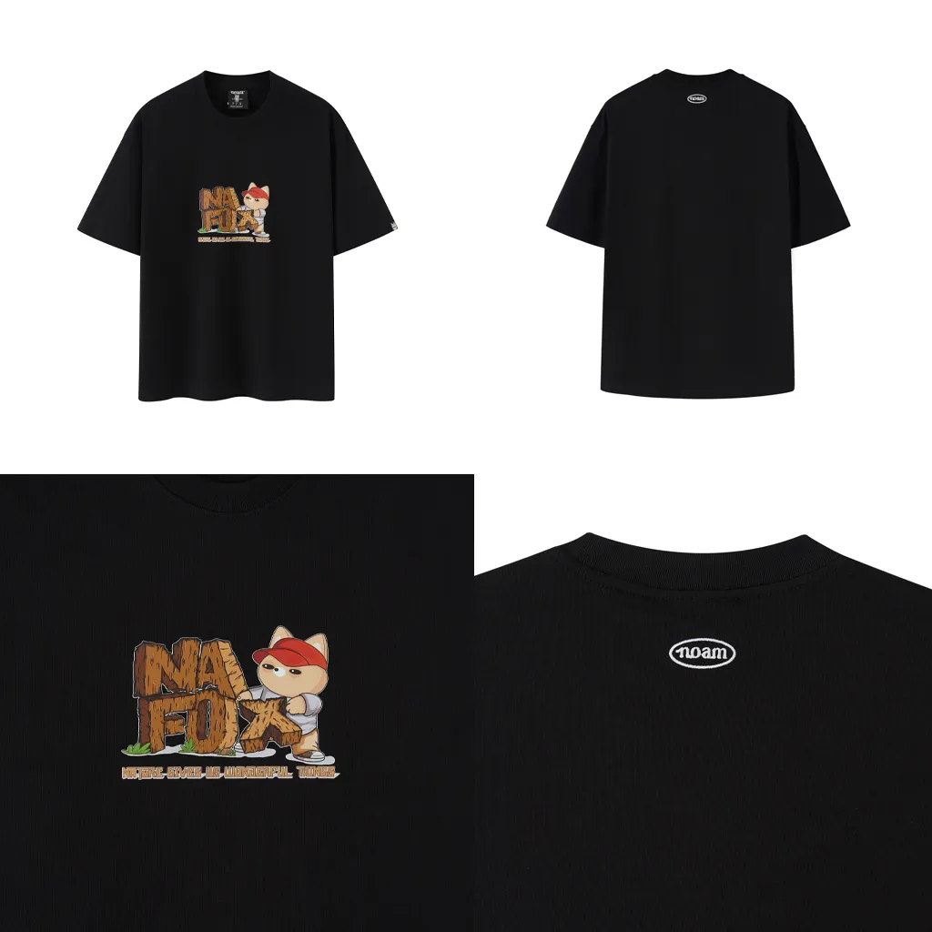 Ảnh Áo thun Form rộng NOAM Woodie 100% Cotton 280GSM - Màu Đen/ Trắng 2