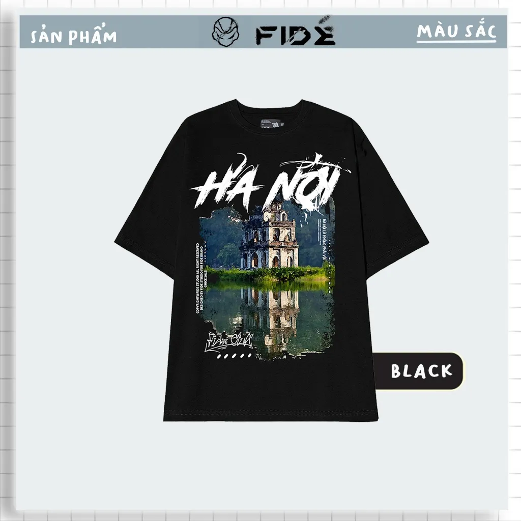 Ảnh Áo thun địa danh phông unisex nam nữ form rộng ulzzang HÀ NỘI 02 3