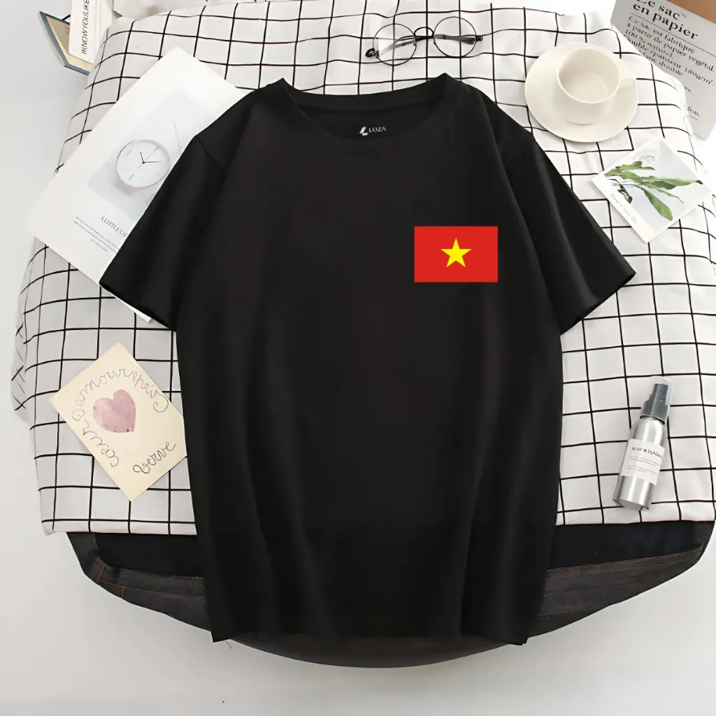 Ảnh Áo thun in hình cờ Việt Nam cho nữ và trẻ em - Áo phông cờ đỏ sao vàng - LOZA G0240 4