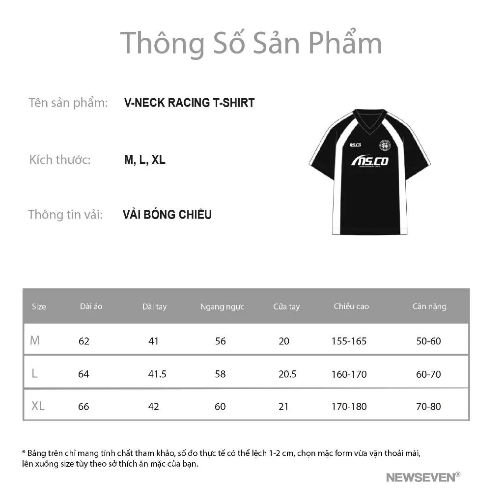Ảnh Áo Thun Jersey Cổ V NEWSEVEN V-Neck Racing T-Shirt AT.380 2