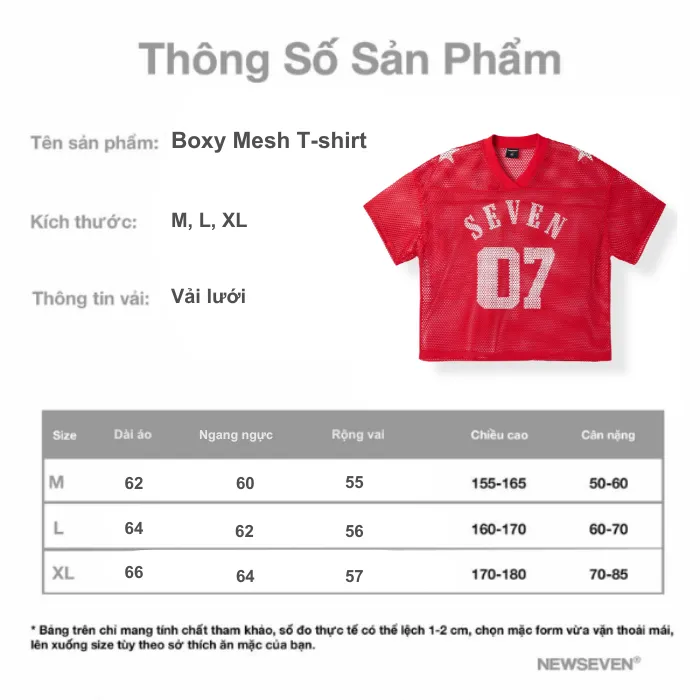 Ảnh Áo thun jersey lưới cổ V NEWSEVEN Boxy Mesh T-shirt NAT.455 1