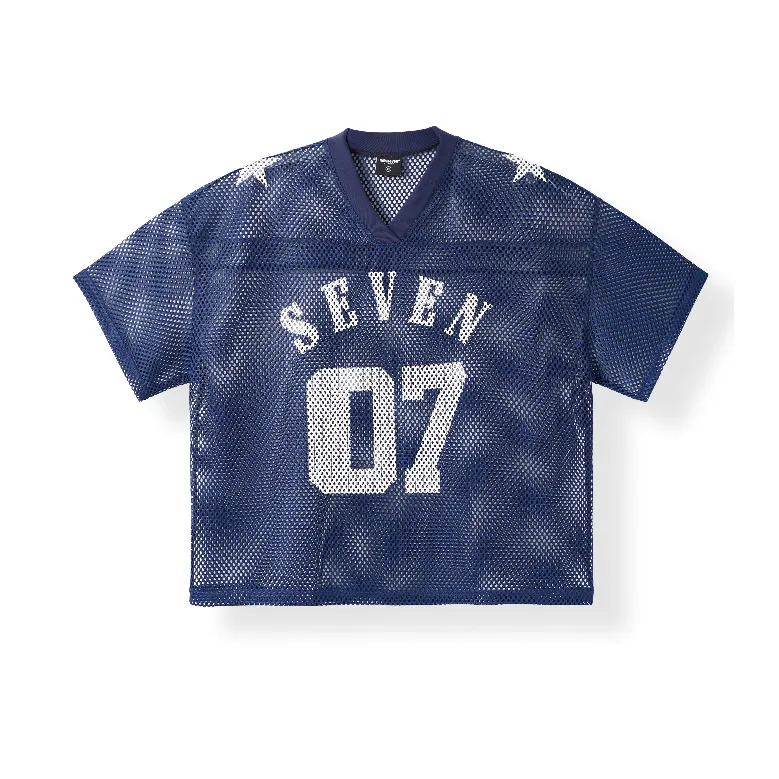 Ảnh Áo thun jersey lưới cổ V NEWSEVEN Boxy Mesh T-shirt NAT.455 4